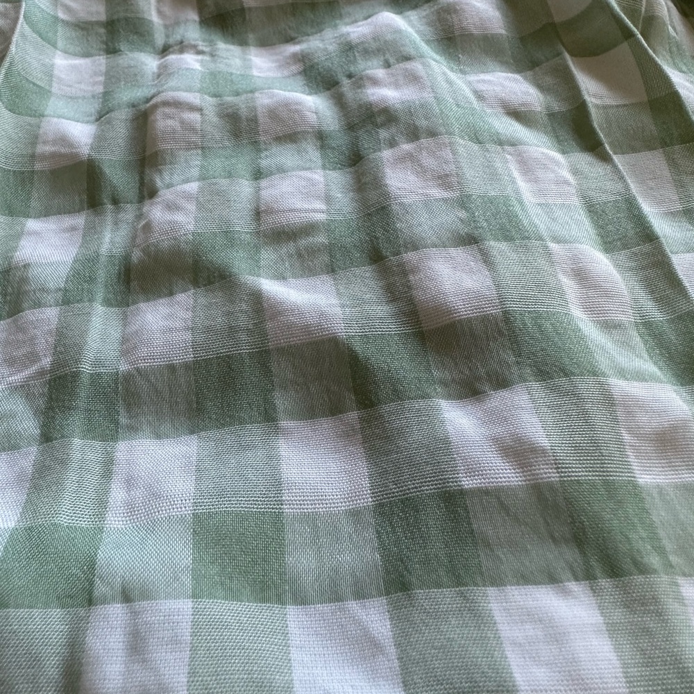 Princess Polly Gingham Pleated Checkered Mini Skirt in Sage Green/White - Size 2 - Picture 11 of 15